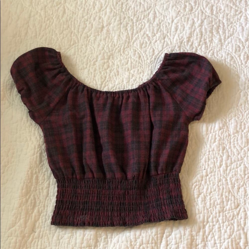 Short sleeve Smocked Crop Top